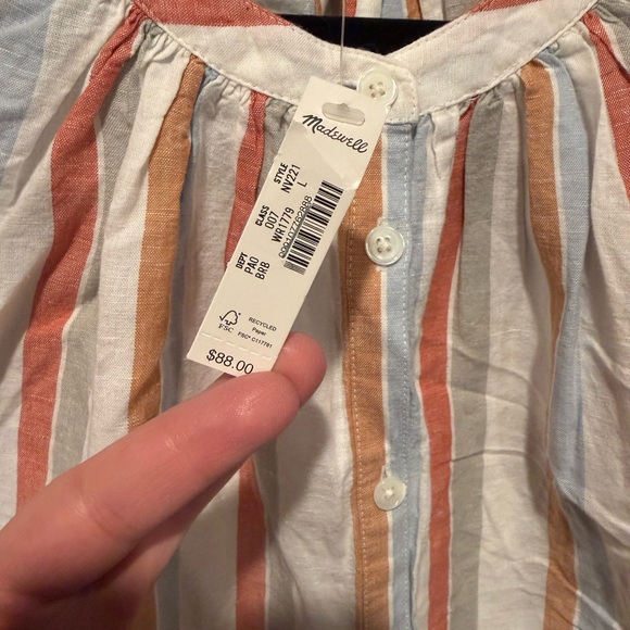 Madewell Brown Red Blue Stripe Shirt - Picture 4 of 4